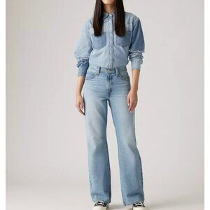 Levi's 94 Baggy Bootcut Women's 28x31 Jeans Smile For Real Medium Wash